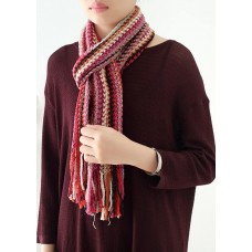 red winter women warm scarf National style knit scarves