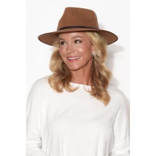 Meribel Tan Wide Brim Fedora