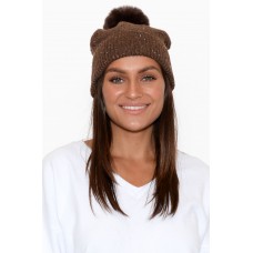 Tullah Chocolate Pom Pom Beanie