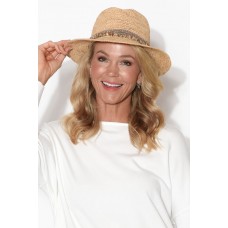 Christine Taupe Raffia Fedora